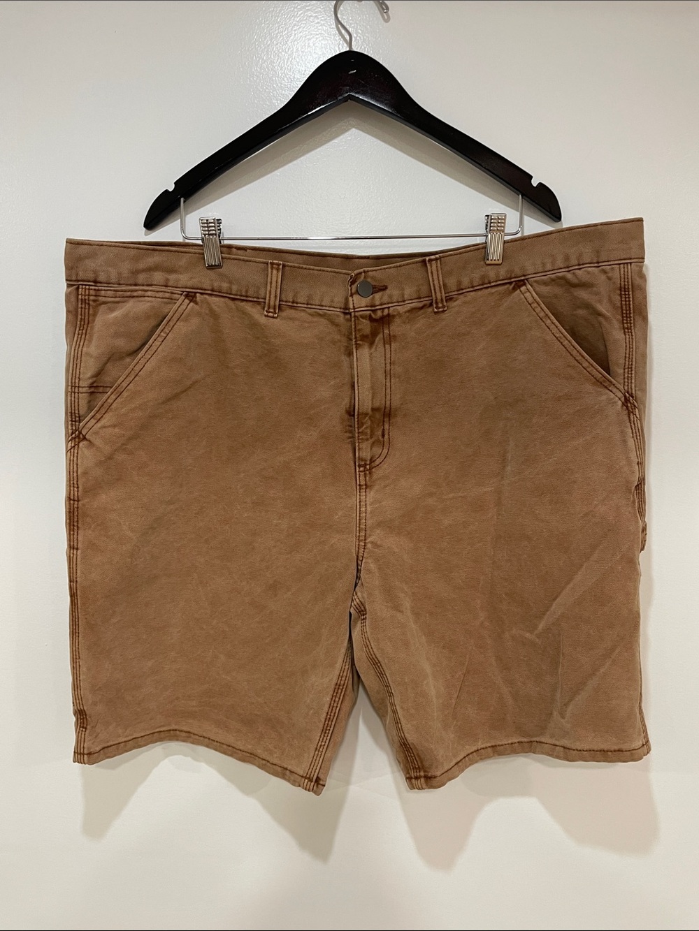 Men’s No Boundaries canvas style carpenter shorts tan 42 new
